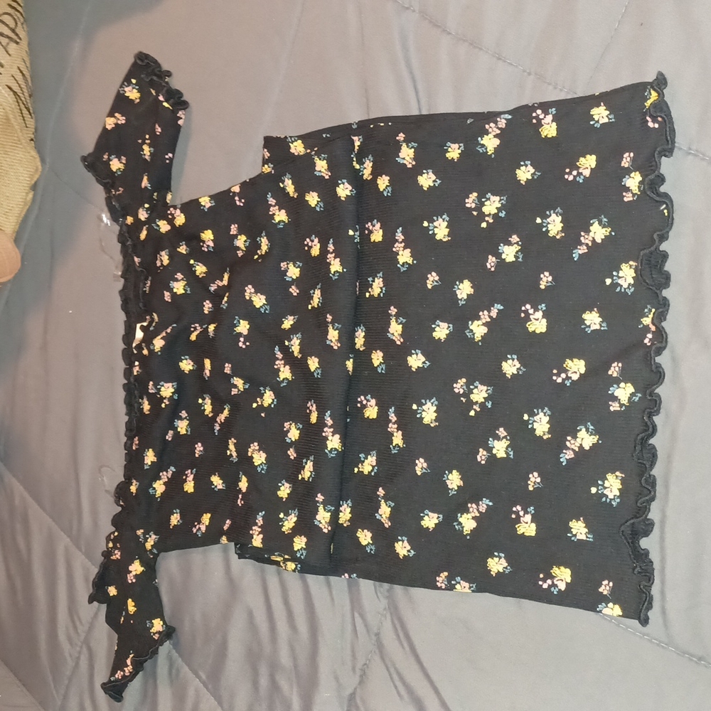 Black flowered summer dress